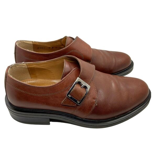 Bass Oxford Dress Size 9 M Shoes Men\'s Brown Leather Almond Toe Monk Strap main image 16